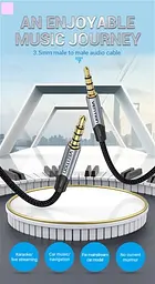 Кабель Vention Audio 3.5 mm - 3.5 mm 2 m, Metal Type, Silver/Black (BAQHH) - мініатюра 4