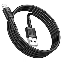 Кабель для заряджання телефонів чорний 1 м USB - Micro USB HOCO X83 Victory 2.4A