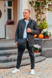 Чоловіча шкіряна сумка-месенджер, барсетка на одне плече 22x26x6 Tiding Bag 75-5271 чорна 220 мм - мініатюра 9