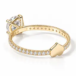 Каблучка з жовтого золота з муасанітами К-0801 20.5 - мініатюра 5