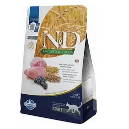 Низькозерновий сухий корм Farmina N&D Prime Cat Lamb для дорослих котів (ягня, чорниця), 300 г