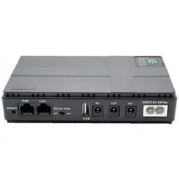 ДБЖ UPS для роутера DC1018P 12V/ 9V/ 5V 10400 mAh 18W для пристроїв постійного струму DC чорний