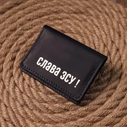 Стильна обкладинка на документи у вінтажній шкірі Слава ЗСУ Grande Pelle 16703 чорна - мініатюра 7