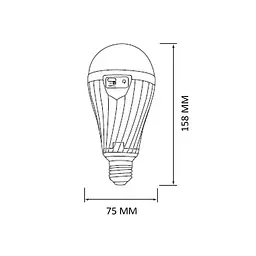 Лампа акумуляторна світлодіодна Horoz Eelectric Duralite-12 12W E27 6400K - мініатюра 3