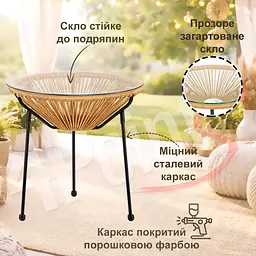 Комплект садових меблів 4Points Capri-2 круглий стіл ⌀50см - мініатюра 3