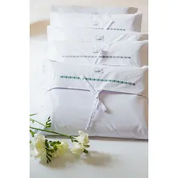Комплект постільної білизни Ecotton Premium євро перкаль вишивка з графітовим кантом (25141) - мініатюра 11