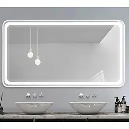 Дзеркало Dusel Led DE-M0065D Silver 100x75 см сенсорне включення + підігрів, Сірий - мініатюра 3