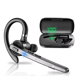 Bluetooth гарнітура New Bee M53 Black з шумоподавленням і зарядним кейсом з тривалим часом роботи - мініатюра 2