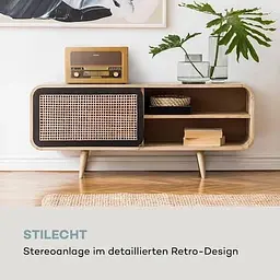 Стереосистема ретро Auna Belle Epoque Retro Stereo (10040054) Коричневий - мініатюра 6