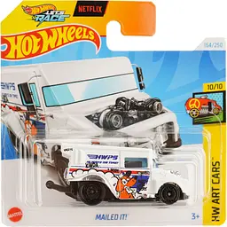 Набір: Базова машинка Hot Wheels HW Art Cars Mailed It! біла (5785) + Базова машинка Hot Wheels Experimotors Mo-Stash срібляста (5785) - мініатюра 2