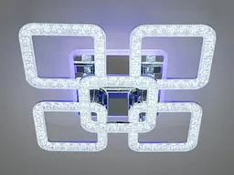 Люстра стельова LED Diasha 2205/4+1HR, 80W, 3200K-6500K, хром, сучасний стиль для дому - мініатюра 2