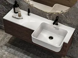 Умивальник Miraggio FONTANA R (0000520) Miramarble, Глянцевий, Накладний/Врізний, Білий - мініатюра 7