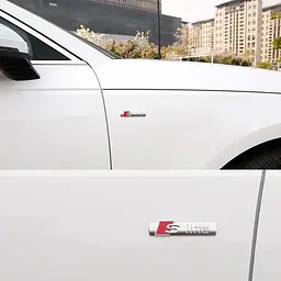 Емблема напис Sline для Audi хром 72х17 мм метал (на скотчі) - мініатюра 3