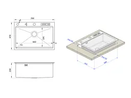 Кухонна мийка накладна з нержавіючої сталі кухонна станція Nett NS-7048, Нержавіюча сталь - мініатюра 12