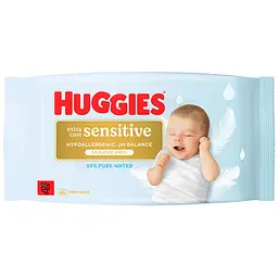 Набір вологих серветок Huggies Extra Care Sensitive 384 шт. (8 уп. х 48 шт.) - мініатюра 2