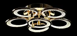 Люстра стельова LED Splendid Ray LT98120/5+1, 144W, золото, білий, сучасний стиль з пультом, димер