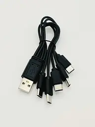 Кабель спліттер для заряджання та живлення Digital USB-5 Type-C 2A 20 см Чорний (A5C-02mB) - мініатюра 5