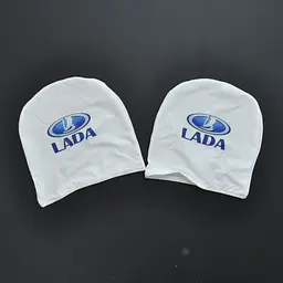 Чохли для підголівників Універсальні Lada Білі Кольоровий логотип 2 шт - мініатюра 2