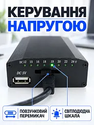 Універсальний блок живлення 150W 12-24V з 8 штекерами для ноутбука чорний (37261669) - мініатюра 4