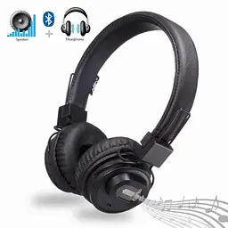 Бездротові Bluetooth стерео навушники гарнітура чорні NIA з колонкою накладні - мініатюра 3