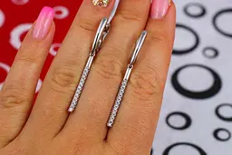 Сережки підвіски Xuping Jewelry Палички 4,5 см сріблясті - мініатюра 3