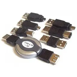 Набір USB подовжувач TCOM тато мама  + 6 перехідників міні мікро