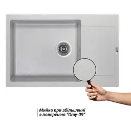 Кухонна мийка Lidz 781x510/200 GRA-09 (LIDZGRA09781510200) - мініатюра 3
