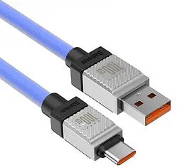 Кабель Baseus CoolPlay Series Fast Charging Cable USB to Type-C 100W 1m CAKW000603 Blue - мініатюра 3
