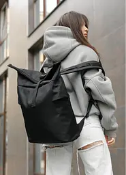 Жіночий рюкзак Sambag RollTop KZN чорний 41 х 27 х 18 см (24300065)