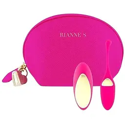 Віброяйце Rianne S: Pulsy Playball Deep Pink з вібруючим пультом Д/У косметичка-чохол