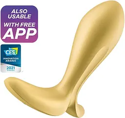 Анальна пробка з вібрацією Satisfyer - Intensity Plug, золотий - мініатюра 2