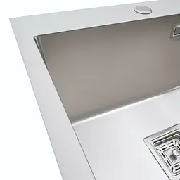 Кухонна мийка Platinum Handmade HSB 500x450x230 нержавійка (квадратний сифон 3,0/1,0), Нержавіюча сталь - мініатюра 5