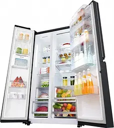 Холодильник SBS LG GC-Q247CBDC 179х74х91см 2 двері холодильне відділення 406 л морозильне відділення 220 л A+ NF Чорний мат. (GC-Q247CBDC) - мініатюра 8