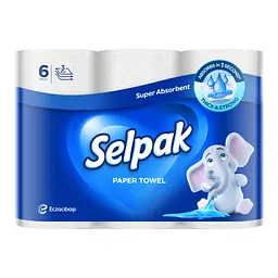 Паперові рушники Selpak 3 шари 80 відривів 6 рулонів (8690530015043)