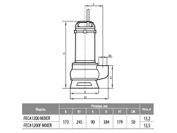 Насос дренажно-фекальний Rudes FECA1200F MIXER (4823121305559) - мініатюра 3