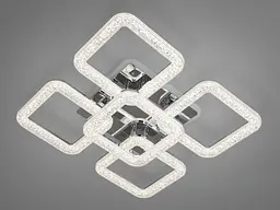 Люстра стельова LED Diasha 2205/4+1HR, 80W, 3200K-6500K, хром, сучасний стиль для дому - мініатюра 3