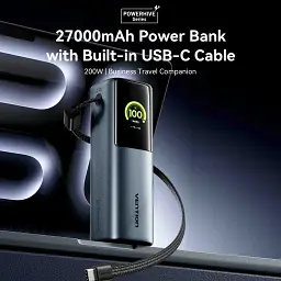 Батарея універсальна Vention 27000 mAh 200W Gray TFT Display Type (FKGH0) - мініатюра 3