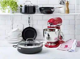 Каструля з кришкою KitchenAid Aluline CC001258-001 24 см 8 л чорна - мініатюра 2