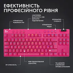 Клавіатура Logitech G PRO X TKL Lightspeed Gaming Magenta (920-012159) - мініатюра 4