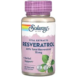 Ресвератрол Solaray Resveratrol 75 мг 60 веганських капсул