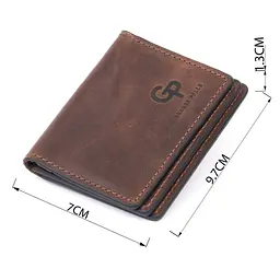 Візитниця з обкладинкою для ID-паспорта з натуральної шкіри Grande Pelle 11292 коричнева - мініатюра 3