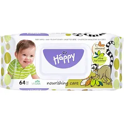 Салфетки влажные Bella Baby Happy Миндаль и оливковое масло 64 шт.