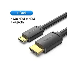 Кабель мультимедійний HDMI M to HDMI mini M 3.0m V2.0 4K60Hz Vention (AGHBI) - мініатюра 2