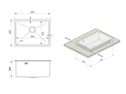 Кухонна мийка нижнього монтажу з сотовим покриттям Nett NSS-5742U - мініатюра 6