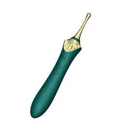 Мультифункціональний вібратор Zalo - Bess 2 Turquoise Green, 4 насадки, підігрів - мініатюра 3