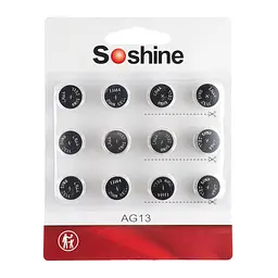Батарейка Soshine AG13 (LR44) лужні 1.5V 12 шт.
