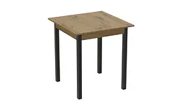 Стіл кухонний Ferrum-decor Агата 75x80x80 Чорний ДСП Дуб Артізан 16мм (FRD-105679) - мініатюра 3
