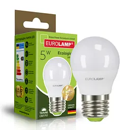 Лампочка Eurolamp LED G45 5W E27 3000K 220V (LED-G45-05273(P)) - мініатюра 2
