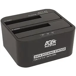 Док-станція AgeStar 3UBT6-6G для 2.5/3.5 SATA HDD или SSD USB3.0 Black (3UBT6-6G (Black))