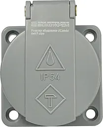Розетка врізна16А P3 IP54 2P+PE UCombi АСКО-УКРЕМ (A0080010165), сіра - мініатюра 3